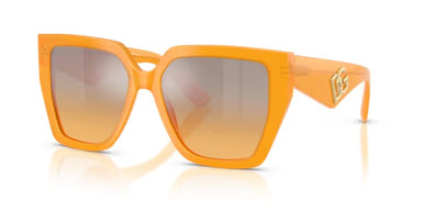 Dolce Gabbana 2025 NEW Model DG4438 30467H  Woman Sunglasses Opal Orange Acetate with Orange Mirror Gradient Silver  Lenses