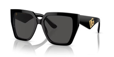 Dolce Gabbana 2025 NEW Model DG4438 501/87 Woman Sunglasses Black Acetate Black Lenses