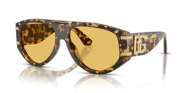 Dolce Gabbana 2025 NEW Model DG4499 333085 Unisex Pilot Sunglass Yellow Havana Acetate with Yellow Lenses