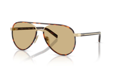 Prada NEW PILOT MODEL PR B57S 21E10R Unisex Aviator Metal Acetat Sunglass Havana Brown