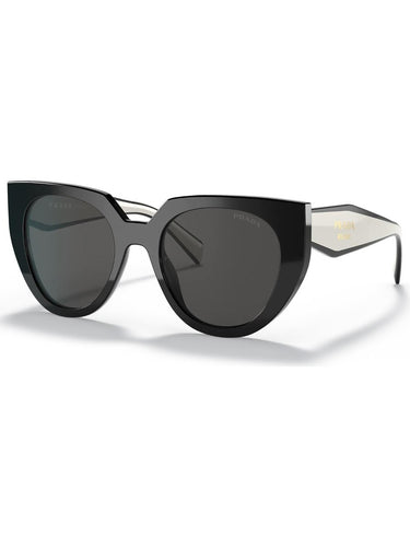 Prada PR 14WS 09Q5S0 Women's Sunglass Black Frame with White temple