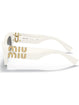 Miu Miu MU 09WS 1425S0 Women Cat Eye Sunglasses White Sunglasses