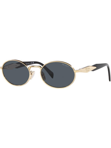 Prada PR 65ZS ZVN09T Unisex Oval Metal Sunglasses Gold Eyewear