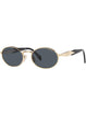 Prada PR 65ZS ZVN09T Unisex Oval Metal Sunglasses Gold Eyewear