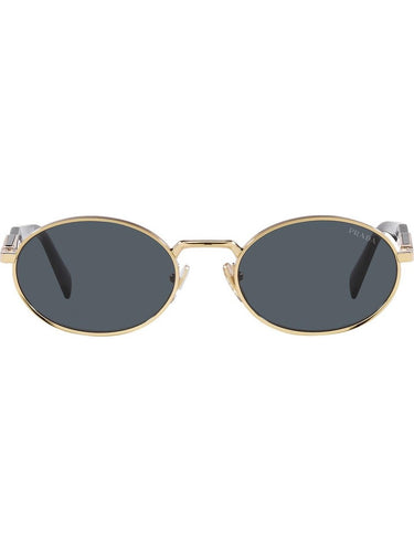Prada PR 65ZS ZVN09T Unisex Oval Metal Sunglasses Gold Eyewear