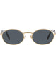 Prada PR 65ZS ZVN09T Unisex Oval Metal Sunglasses Gold Eyewear