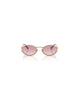 Miu Miu MU 52YS 5AK06S Oval Sunglasses Gold Frame with Pink Lenses