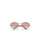 Miu Miu MU 52YS 5AK06S Oval Sunglasses Gold Frame with Pink Lenses
