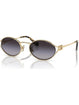 Miu Miu MU 52YS ZVN5D1 Oval Sunglasses Gold Frame with Black Gradient Lenses