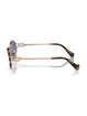 Miu Miu MU 52YS ZVF1V1 Oval Sunglasses Rose Gold Frame with Blue Lenses