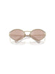 Miu Miu MU 52YS ZVN20F Oval Sunglasses Gold Frame with Pink Mirror Lenses