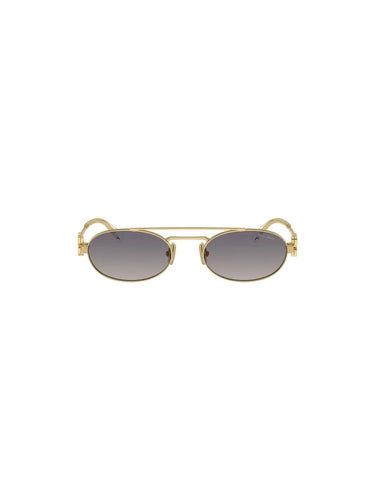 Miu Miu MU 54ZS 5AK30C Oval Double Bridge Metal Sunglasses Gold Frame with Grey Gradient Lenses