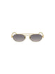 Miu Miu MU 54ZS 5AK30C Oval Double Bridge Metal Sunglasses Gold Frame with Grey Gradient Lenses