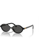 Miu Miu MU 04ZS 1AB5S0 Oval Black Sunglasses 2025 Sunglasses