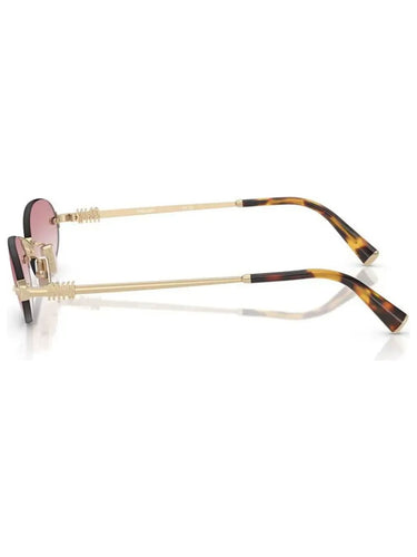 Miu Miu MU A54S ZVN70O Oval Rimless Sunglasses Gold Frame with Pink Gradient Lenses