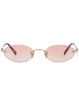 Miu Miu MU A54S ZVN70O Oval Rimless Sunglasses Gold Frame with Pink Gradient Lenses