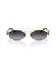 Miu Miu MU 54ZS 7OE5D1 Oval Double Bridge Metal Sunglasses Rose Gold Frame with GreyGradient