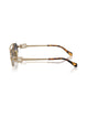 Miu Miu MU 54ZS 7OE5D1 Oval Double Bridge Metal Sunglasses Rose Gold Frame with GreyGradient