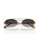Miu Miu MU 54ZS 7OE5D1 Oval Double Bridge Metal Sunglasses Rose Gold Frame with GreyGradient