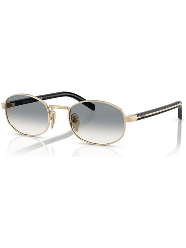 Prada PR B53S ZVN02C Unisex Oval Metal Gold Sunglass with Black Details