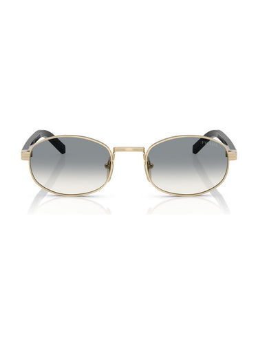 Prada PR B53S ZVN02C Unisex Oval Metal Gold Sunglass with Black Details