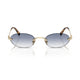 Miu Miu MU A54S ZVN80O Oval Rimless Sunglasses Gold Frame with Blue Gradient Lenses