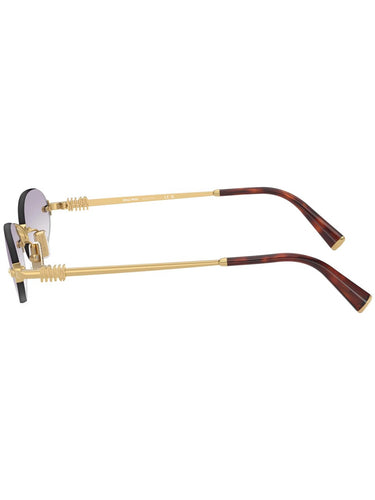 Miu Miu MU A54S ZVN80O Oval Rimless Sunglasses Gold Frame with Blue Gradient Lenses