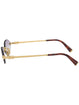 Miu Miu MU A54S ZVN80O Oval Rimless Sunglasses Gold Frame with Blue Gradient Lenses
