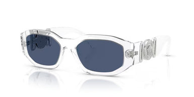 Versace BIGGIE VE4361 148/80 Unisex Sunglasses Cristal Acetate with Dark Blue Lenses