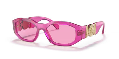 Versace BIGGIE VE4361 5334/5 Unisex Sunglasses Pink Cristal Acetate with Light Pink Lenses