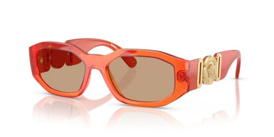Versace BIGGIE VE4361 552763 Unisex Sunglasses Orange Cristal Acetate with Light Brown Lenses