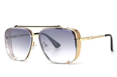 Sanches  2025 NEW Model Retro SNS256 01  Unisex Square Sunglass Gold Metal with Gradient Balck Lenses