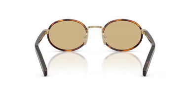 Prada NEW ROUND MODEL PR B56S 21E10R Unisex Round Metal Acetat Sunglass Havana Brown