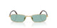 Prada PR B54S 5AK40K Unisex Rectangular Metal Gold Sunglass with Green Lenses