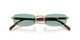 Prada PR B54S 5AK40K Unisex Rectangular Metal Gold Sunglass with Green Lenses