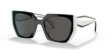 Prada PR 15WS 09Q5S0 Woman Sunglasses Black Frame with White Temples