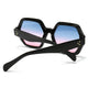 UV400 Hexagonal Woman Fashion Sunglasses Sanches Eyewear Black Frame  Blue Pink Gradient Lens PK01-CLK03