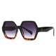 UV400 Hexagonal Woman Fashion Sunglasses Sanches Eyewear Black Brown Frame Black Gradient Lens PK01-CLK02