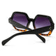UV400 Hexagonal Woman Fashion Sunglasses Sanches Eyewear Black Brown Frame Black Gradient Lens PK01-CLK02