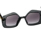 UV400 Woman Fashion  Irregular Shape Sunglasses Sanches Eyewear Black Frame Black Gradient Lens PK08-PRD01