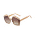 UV400 Woman Fashion  Irregular Shape Sunglasses Sanches Eyewear Beige Frame Brown Gradient Lens PK08-PRD02