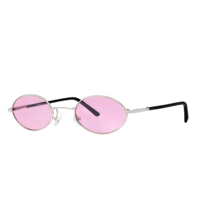Polarized Oval Sunglasses Sanches 6005 Silver Eyewear Mirror Pink Lenses Sanches Eyewear