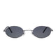 Polarized Oval Sunglasses Sanches 6005 Silver Eyewear Smoked Grey Lenses Sanches Eyewear