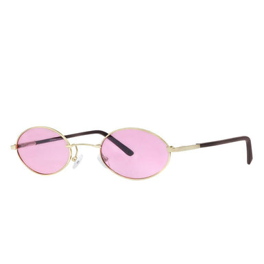 Polarized Oval Sunglasses Sanches 6005 Gold Eyewear Mirror Pink Lenses