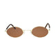 Polarized Oval Sunglasses Sanches 6005 Gold Eyewear Brown Lenses