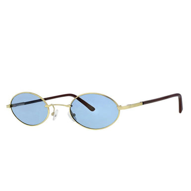Polarized Oval Sunglasses Sanches 6005 Gold Eyewear Blue Lenses