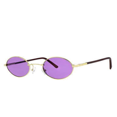 Polarized Oval Sunglasses Sanches 6005 Gold Eyewear Purple Lenses