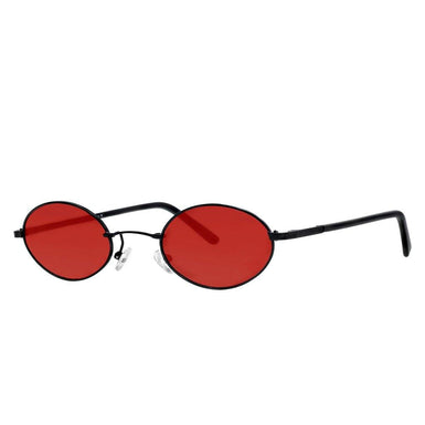 Polarized Oval Sunglasses Sanches 6005 Black Eyewear Red Lenses