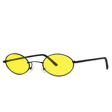 Polarized Oval Sunglasses Sanches 6005 Black Eyewear Yellow Antifar Lenses