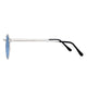 Polarized Round Sunglasses Sanches Retro Eyewear Silver Frame Blue Lenses
